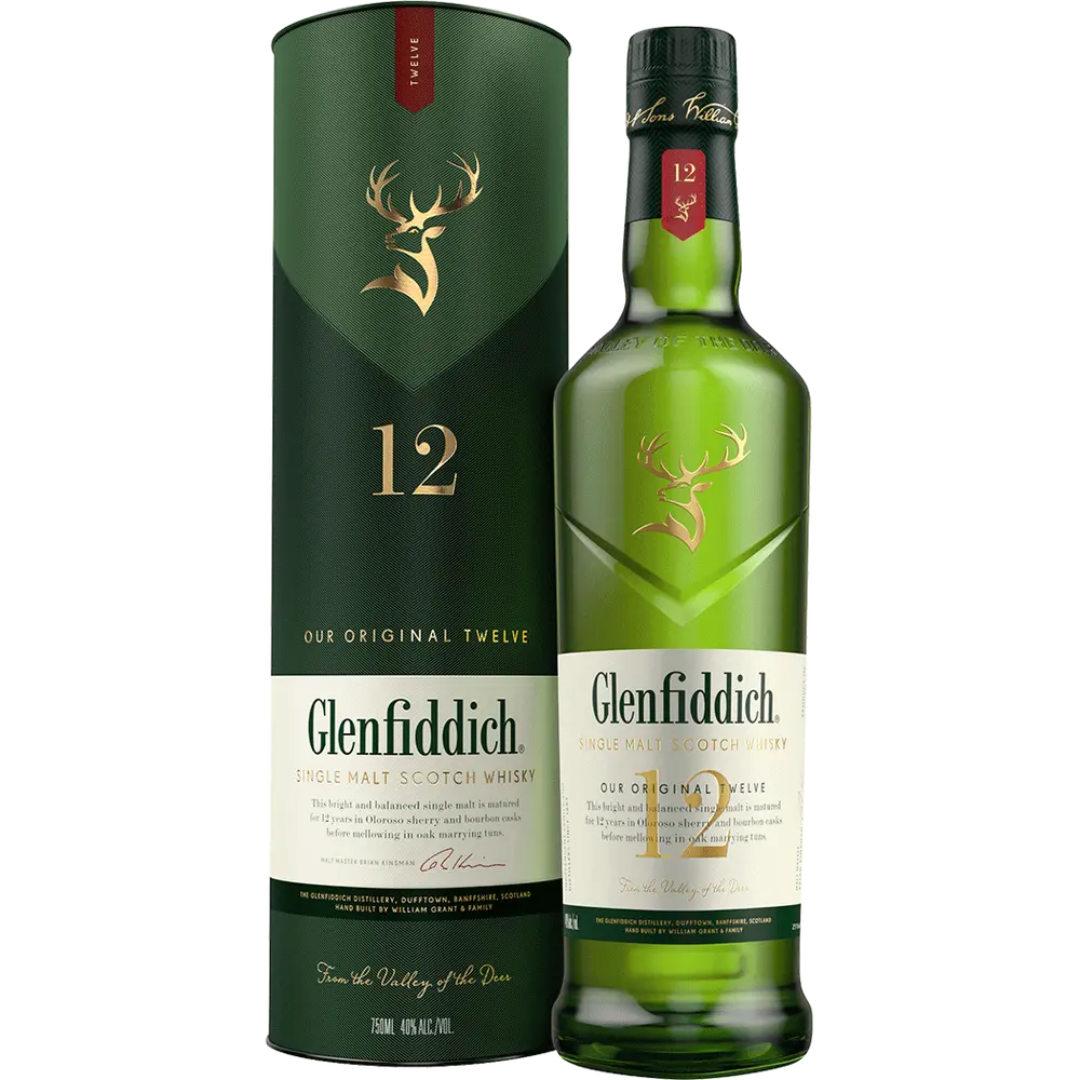 Glenfiddich 12 Year Old Single Malt Scotch Whiskey